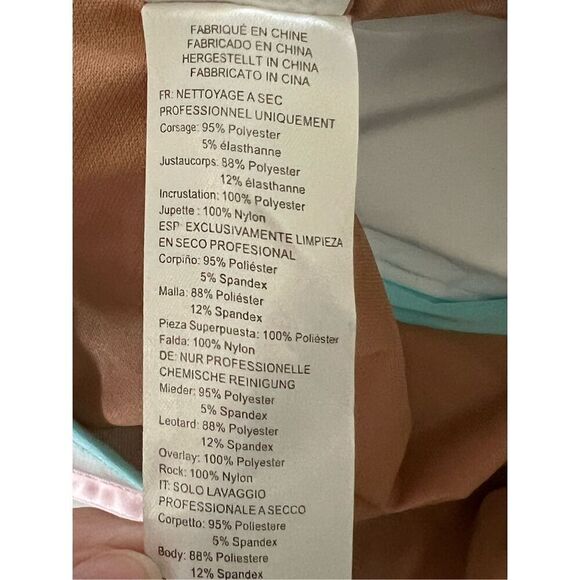 Revolution Dance Costume Tea for Two Embroidered Sequin Leotard Child's LARGE - Picture 9 of 10